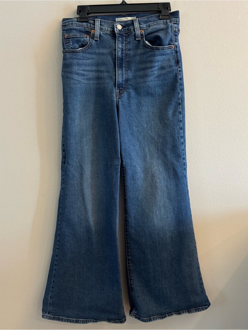 Levi's Ribcage Bell Flare Jeans Womens 30 Blue High Rise Stretch Baggy Denim